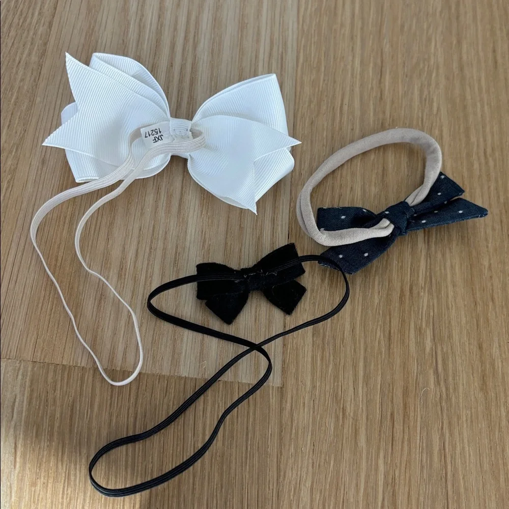 Set of 3 Neutral Colored Baby Girl Headbands